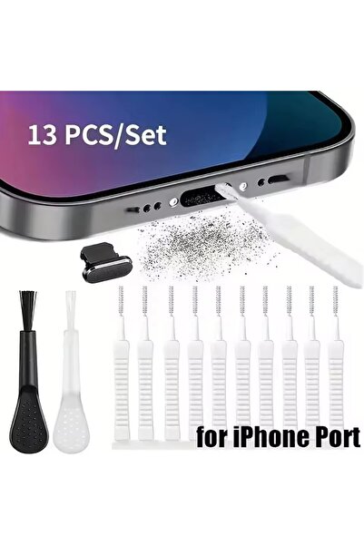 Choice1 For IOS 10/1Pcs Cell Phone Charging Port Dust Plug with Cleaning Brus...
