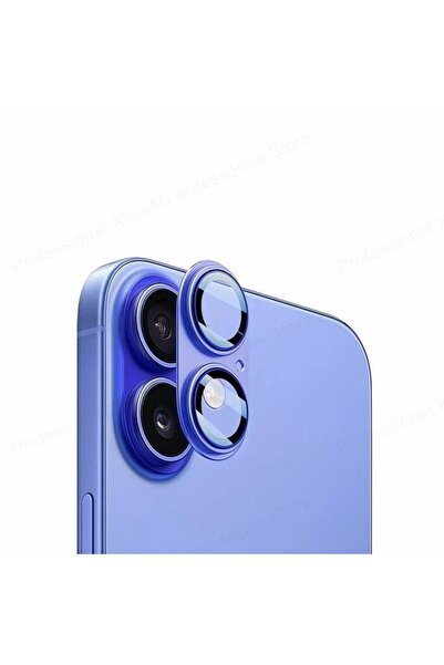 Choice3 For iP 16 16Plus Blue 1Pc Metal Ring Camera Tempered Glass For IPhone...