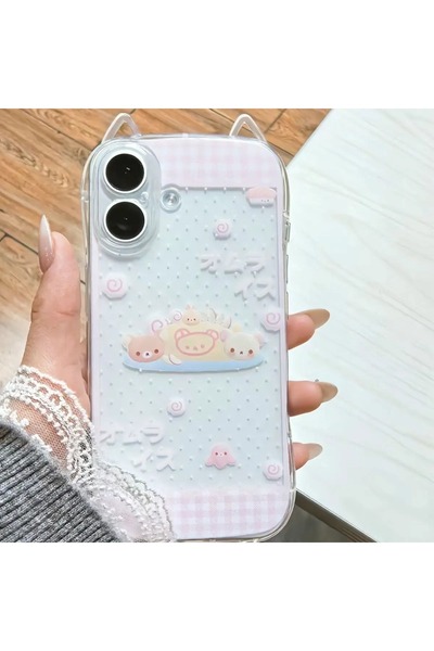 Choice22 iPhone 15 Transparent Japanese Bear Cute Phone Case For iPhone 17 Pr...