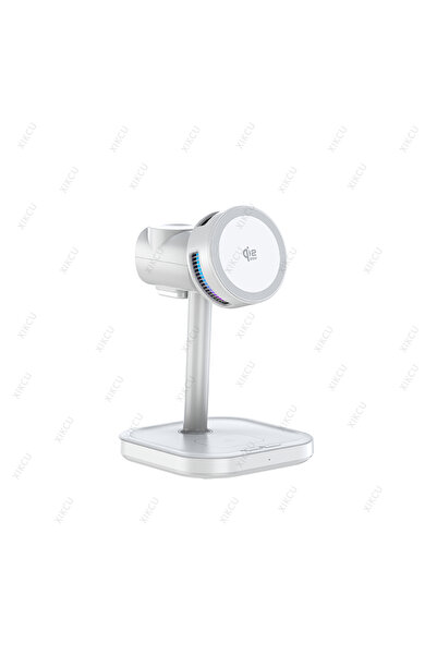 choice2 WHITE 3 IN 1 Magnetic Qi2 25W Wireless Charger Stand LED Light Air Co...
