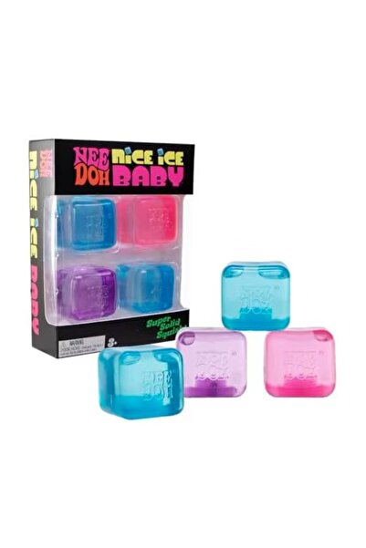 Schylling Set 4 Jucarii Senzoriale Antistres NeeDoh Nice Ice Baby, Cuburi Squ...