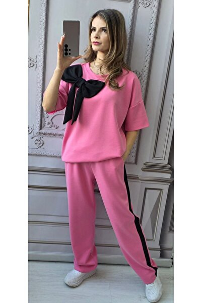 MAXORA SHOP Compleu cu funda si maneca scurta Shyla - Roz