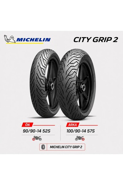 Michelin City 2 90/90-14 52S - 100/90-14 57S Ön Arka Motosiklet Lastik Takımı