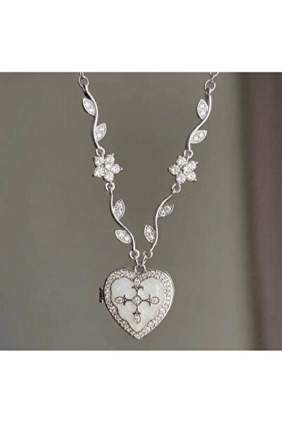 Heda Jewelry قلادة بتصميم على شكل قلب - قلادة تذكارية قابلة للفتح بغطاء