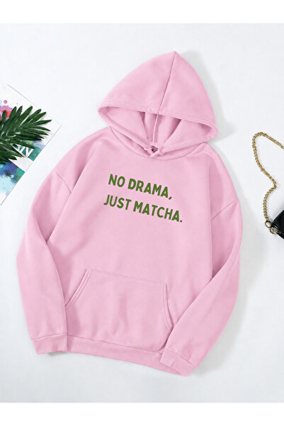 dont quıt Pink Hooded Sweatshirt No Drama