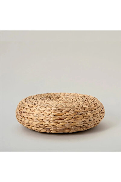 ELZEY HOME Hasır Su Sümbülü Dekoratif Puf/Minder 40 Cm Naturel