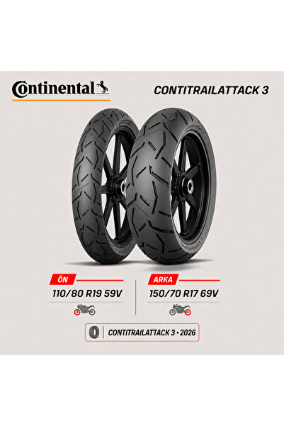 Continental ContiTrailAttack 3 110/80 R19 59V - 150/70 R17 69V Ön Arka Motosi...