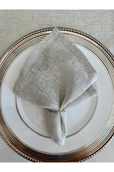 Decamor home 6 Pieces Royal Silver Glitter Gray Napkins