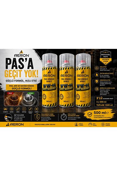WW-44 Pas Sökücü Sprey 500 ML - Pas, Kir ve Oksit Çözücü - Paslanmış ve Sıkışmış ve Civata İçin