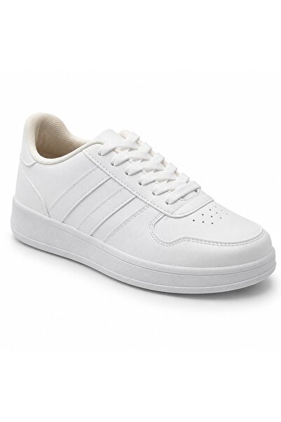 ZERDALİFE White Sports Shoes Lace-Up Casual Sneaker Comfortable Sole