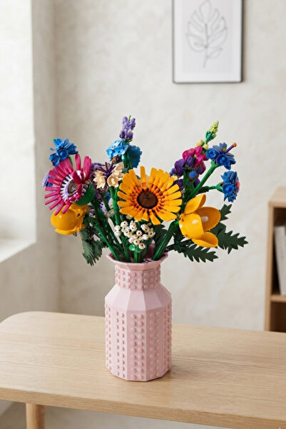 TUTACENTER Block Compatible Patterned Decorative Vase – Modern, Lightweight a...