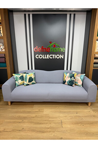 Defne Home Premium Vera Kumaş 3 Kişilik 1 Adet Koltuk Örtüsü VERA-26 (Buz Mavi)