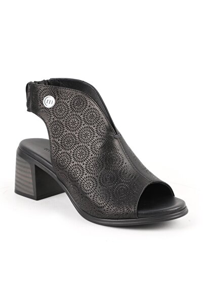 Mammamia Women's Sandals Evening Dress Genuine Leather Laser Cut Thick Heeled...