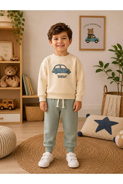 Liliboom Kids Boys' Car Printed 2-Ply Cotton 1-4 Years Old 2-Piece Set