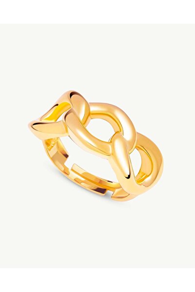 Stemma Jewelry Inel Ajustabil Oval Links din Argint 925, Placat cu Aur