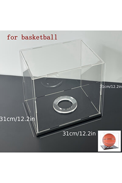 Choice صندوق عرض أكريليك بأبعاد 31×31×31 سم، مثبت بقاعدة سفلية، مناسب لعرض كر...
