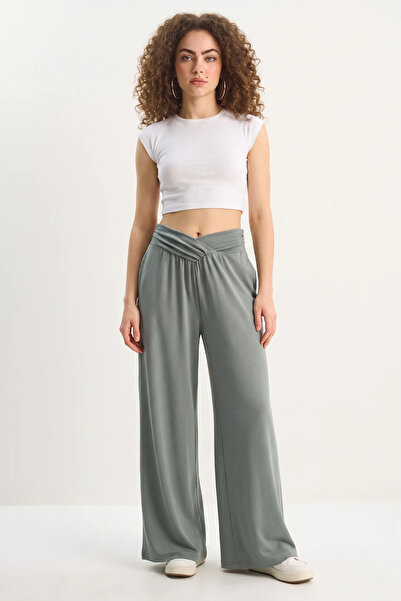 Efnaz style Women's Asymmetrical Waist Detailed Pocketed Comfortable Modal Da...