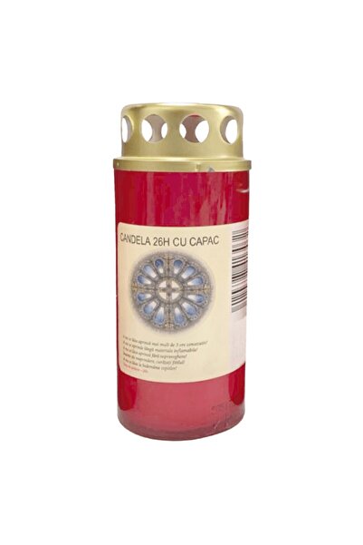 BISPOL Set 10 x Candela cu Capac Antivant Rosie