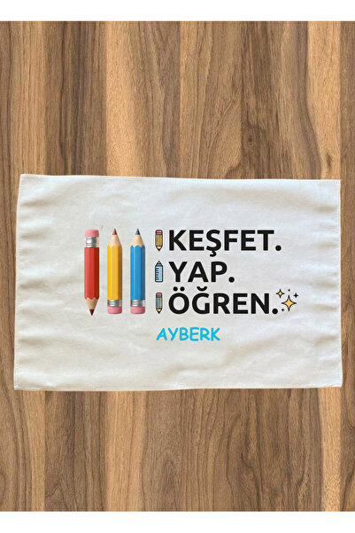 Elbasan Tekstil Kişiye Özel Beslenme Örtüsü 35 x 50 cm İsim Yazılabilir Kalemler