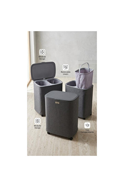 Generic Brand Laundry Basket Gray Fabric 90L