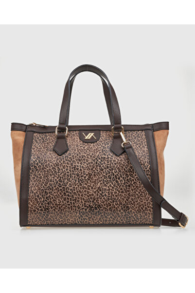 VERDE ΓΥΝΑΙΚΕΙΑ ΤΣΑΝΤΑ ΧΕΙΡΟΣ 16-0008174 ANIMAL PRINT ΚΑΦΕ