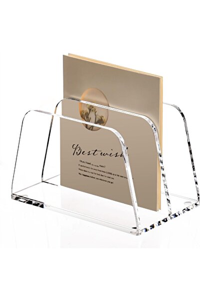 Arabest Acrylic Desk Organizer,2 Compartment Letter & Document Holder,Clear O...