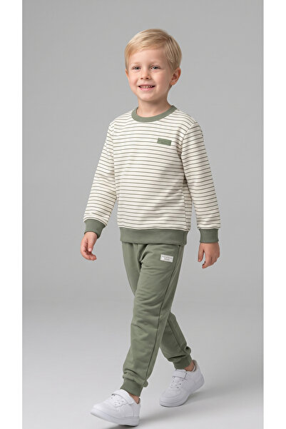 Pafim Boys' Striped Tracksuit Set, Seasonal Two-Piece Set, 5-12 Years Old