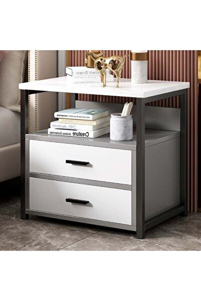 Generic Modern Bedside Cabinet, Wooden Nightstand Side Table with 2 Drawers a...