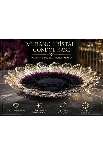 Atak Hediyelik Murano Crystal Gondola Bowl – Sparkling Design in Daisy Shape ...