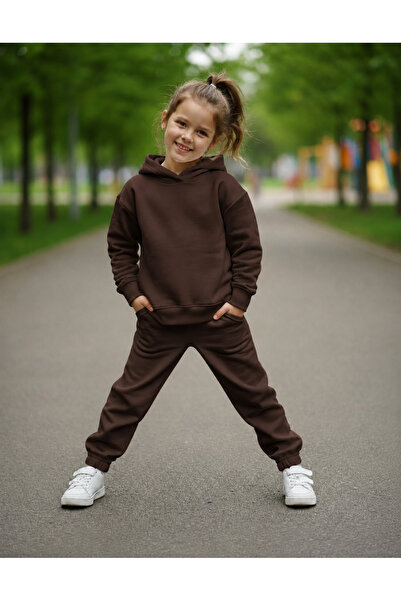 BayBayan Children's 3-Thread Hooded Comfortable Tracksuit Set