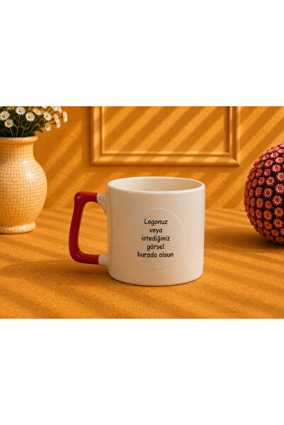 Kırmızı Kulplu Prime Hediye Bardak Kupa Fincan MUG Kişiye Özel