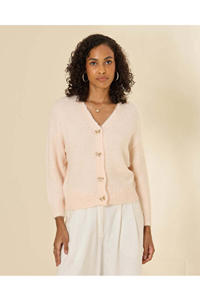 REDTAG Women Pink Button-Through Knit Cardigan