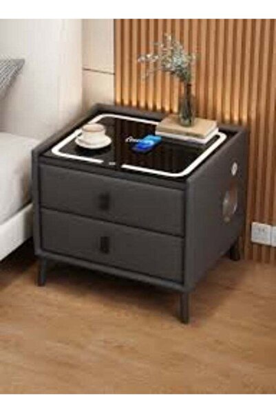 Generic Smart Bedside Table,Nightstand with Wireless Charging Station,Modern ...