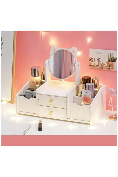 Generic Multifunctional Large Capacity Cosmetic Storage Box with Mirror and D...