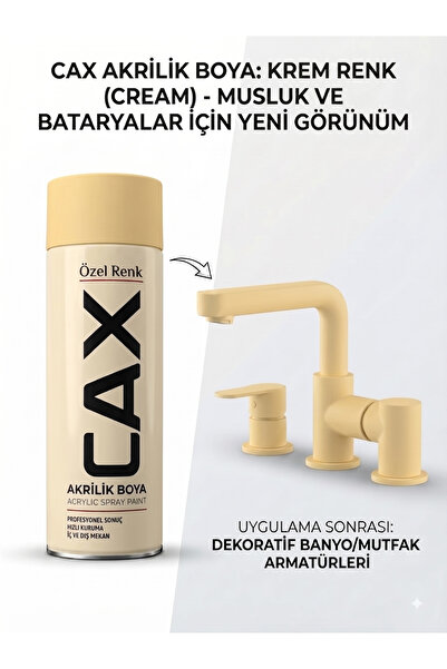 caxcolors CAX Akrilik Sprey Boya 400ml - Musluk, Mutfak & Banyo Batarya Yenil...