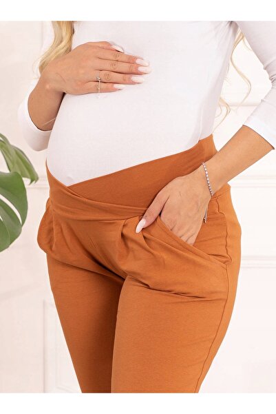NO BRAND Pantaloni de damă de maternitate, croială țigaretă, tricotați, XXL