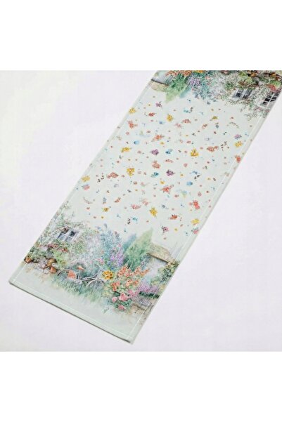 NO BRAND Traversă cu flori 140x40 cm Bumbac 100%