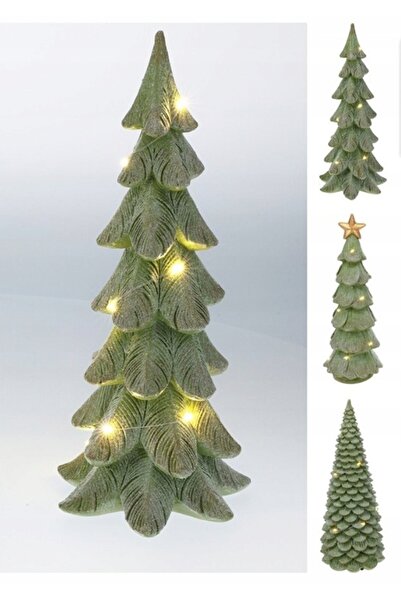 Home Styling Collection Brad de Crăciun cu LED-uri, 29 cm, lumină caldă, alim...
