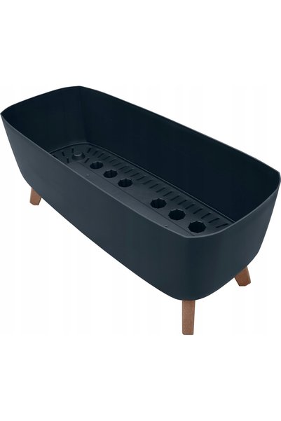 Prosperplast Husa pentru ghiveci cu picioare, pentru flori, 58x24 cm, gri + i...