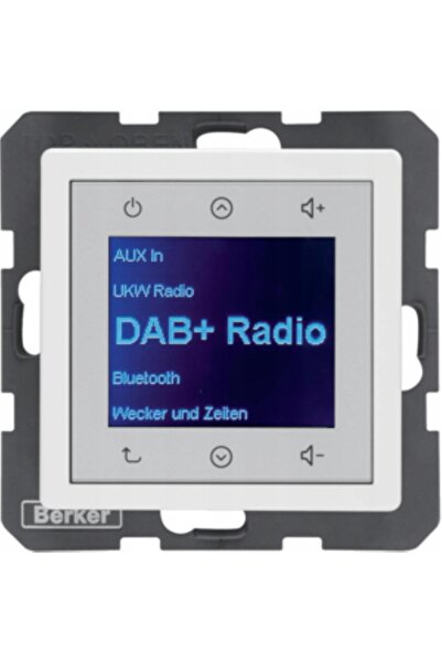 hager Berker Q.1/Q.3/Q.7 Radio Touch DAB+ Bluetooth pentru ramă, alb, 30846089