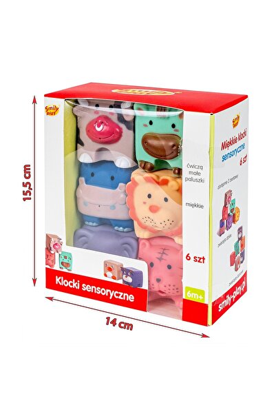 Smily Play BLOCURI SENZORII MOLALE 6 BUCĂȚI Diverse blocuri de cauciuc pentru...