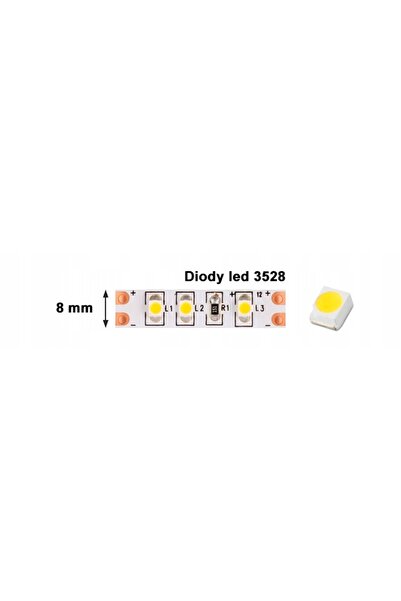 NO BRAND Bandă LED 3528 5m/600 LED-uri IP65 rece, impermeabilă