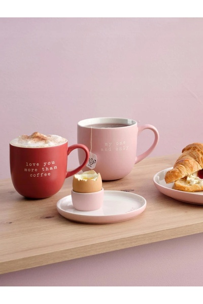 NO BRAND ASA Kubek Hey! 600ml Mon Amour roșu elegant pentru cafea și ceai