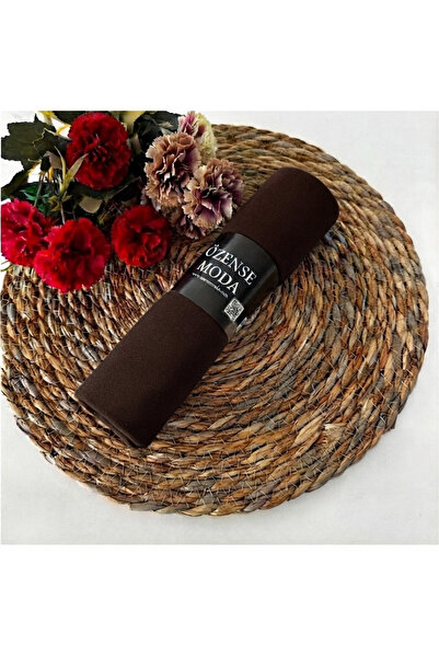 ÖZENSE Dark Brown Colored 180X70 cm Combed Cotton Shawl