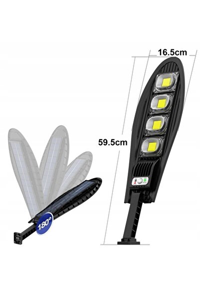 NO BRAND Lampă stradală LED solară de exterior cu senzor de mișcare, de la am...