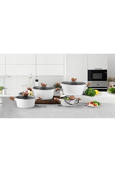 NO BRAND Set de oale zilner MARMUR aluminiu 21 el.