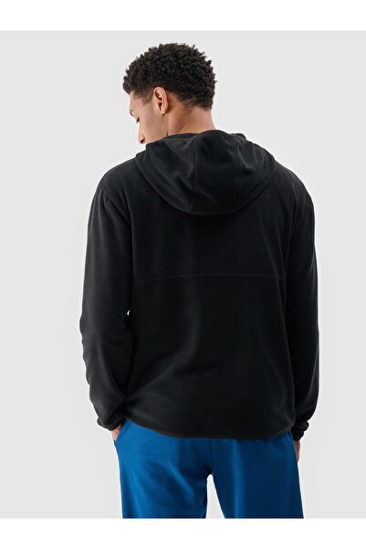 4F Hanorac din fleece cu glugă pentru bărbați FLEM317 20S negru M