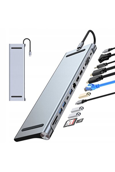bedee Adaptor HUB distribuitor USB-C pentru laptop 12-în-1: USB 3.0, HDMI 4K,...
