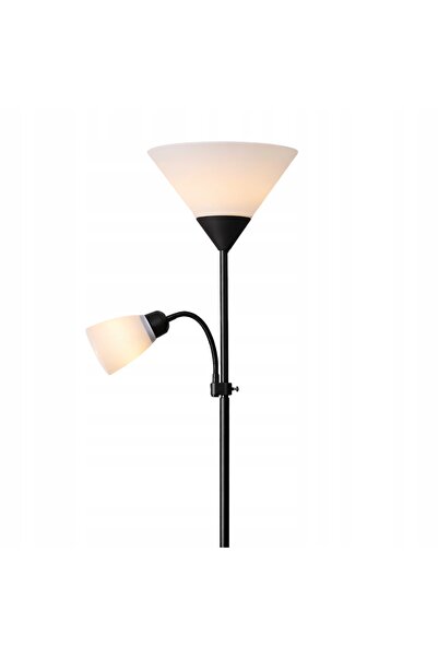 Aptel Lampadar pentru living, pentru lectură, negru, 2x E27, reglabil, 170 cm