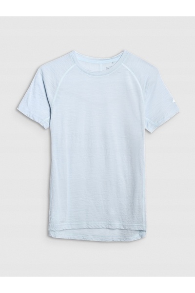 4F Tricou sport de damă cu lână merinos, albastru